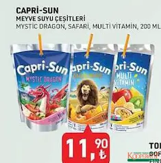CAPRİ-SUN MEYVE SUYU ÇEŞİTLERİ 200 ML fiyat ve kampanya bilgisi